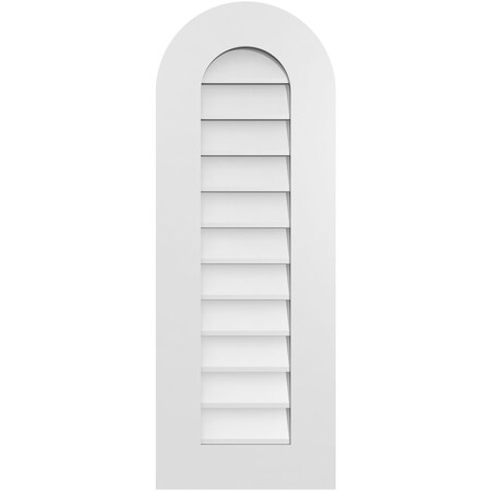 Ekena Millwork Round Top Surface Mount PVC Gable Vent: Non-Functional, w/ 3-1/2"W x 1"P Standard Frame, 14"W x 38"H GVPRT14X3801SN